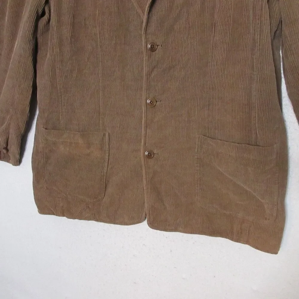 Territory Ahead‎ Corduroy Blazer Men XL Brown Silk Cotton Vintage Unstructured